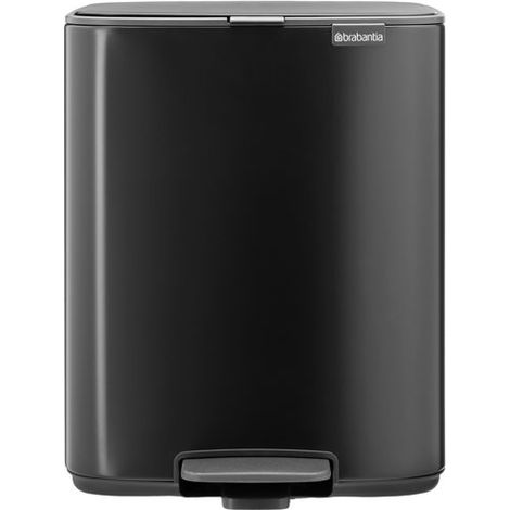 Bo Pédale Poubelle 12l Noir Mat Design élégant, Ouverture Douce Et Hygiénique - Brabantia International Bv