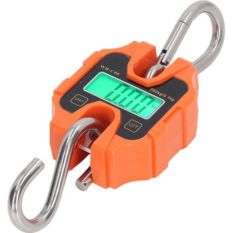 Balance numérique de suspension orange, peson compact étanche pour pêche, multi-unités, capacité 0,2kg à 250kg
