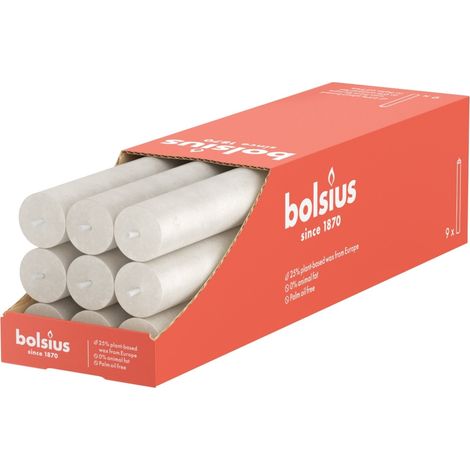 Bougie de table Bolsius, couleur gris sable rustique