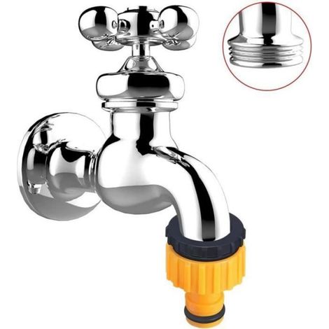 Raccord Tuyau d'Arrosage, 10× 1/2" Tuyau Rapides Raccord, 5× Double Connecteur de Tuyau et, 5× 3/4" Connecteur Nez de Robinet, Conne (1/4)