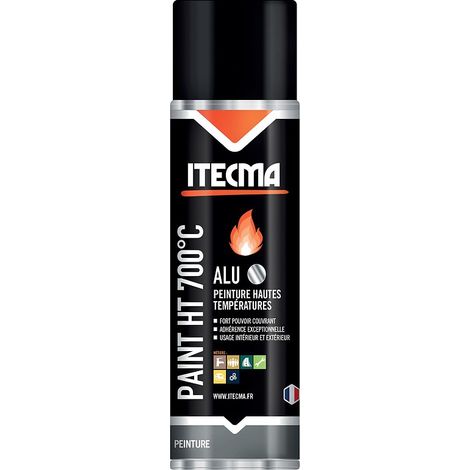 Peinture Haute température anticorrosion alu PAINT HT 700°C aérosol de 650 ml brut - 400 ml net - ITW SPRAYTEC ITECMA
