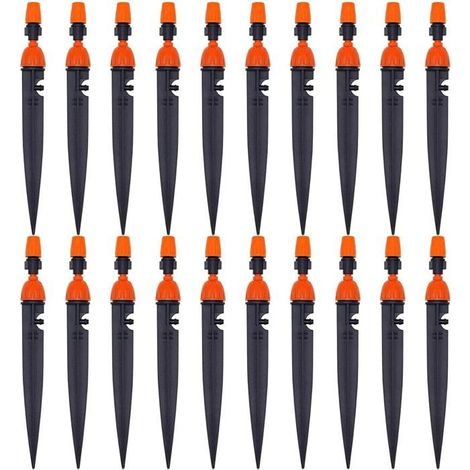 Lot de 20 goutte-à-goutte réglables - Système d'irrigation goutte à goutte à 360 degrés - Pour paysage,potager,jardin,serre