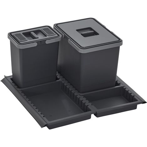 Abfallsammler Metropolis 15+6L mit Deckel für Abfallsystem Auszug Korpusbreite 60 cm (1/5)