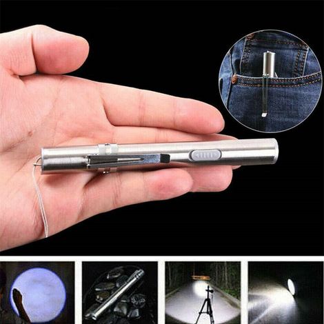 Ultrahelle, tragbare LED-Taschenlampe mit 10.000 Lumen, USB-aufladbar, stiftförmig