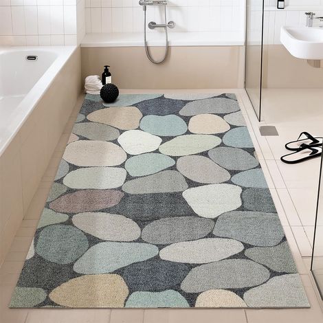 Tapis De Douche - 120 x 80 cm - PVC Souple - Trou De Drainage - Antidérapant - Pour Salle De Bains Humide - 1 pièce (1/5)