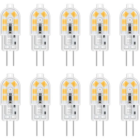 Lot de 10 Ampoule G4 LED 12V 2W Blanc Neutre 4000K Non-dimmable pour Hotte Cuisine Lustre