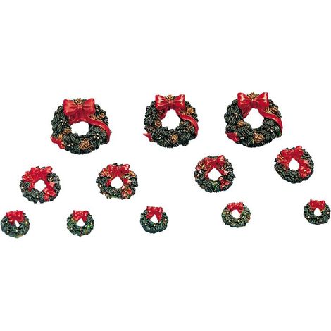 Wreaths With Red Bow Set of 12 Cod. 34957