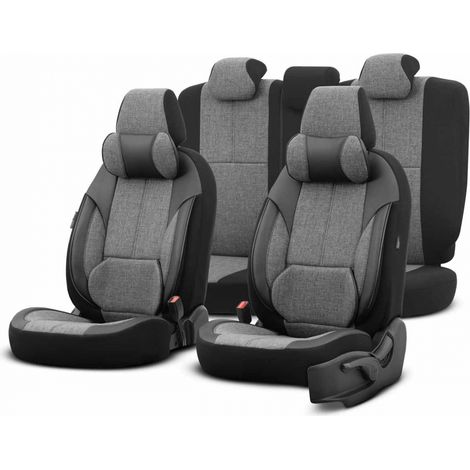 Juego de fundas para asientos de coche Otom Voyager 102, ahumadas, con 3 cremalleras. (1/5)