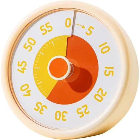 Minuteur visuel pour enfants 60 minutes bureau cuisine jaune crème pour équipement et aménagement (1/5)