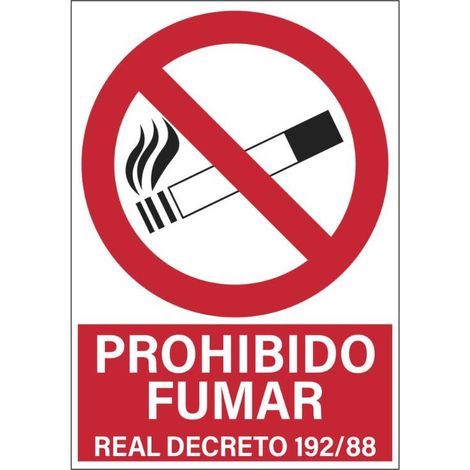 WURKO cartel 29,7x21 cm prohibido fumar 3008 , Cartel de prohibición 3008 ( Prohibido fumar )Tamaño 29,7x21 cmFabricado en PVCColor blanco y rojoNorma UNE.