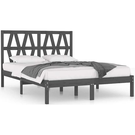 Maison Exclusive - Massivholzbett Grau Kiefer 200x200 cm