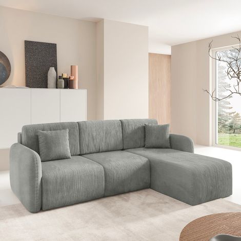 3-Sitzer-Wende-Ecksofa mit Bettkasten Dora Hellgrau (1/5)