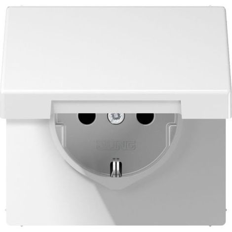 Jung Prise SCHUKO® 16 A 250 V , SAFETY+, couvercle à charnière, thermoplastique laqué, série LS, noir graphite mat LS 1520 BFKIKL SWM