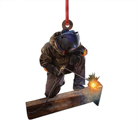 Ornement En Acrylique - Ornement Personnalisé Soudeur - Décoration De Noël À Accrocher - Pour Arbre De Noël Porte Fenêtre Rétroviseur Voiture - 1 Pièce (1/5)