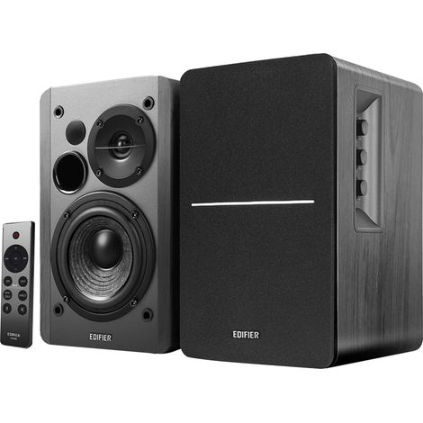 Enceintes de Étagère Active Bluetooth - Entrée Optique - Haut-Parleur Moniteur de Studio Wireless 2.0-42W RMS avec Caisson de Basses Line Out - Noir (1/5)
