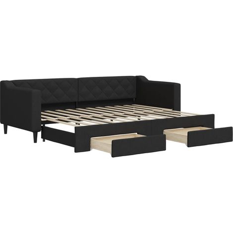 Maison Exclusive - Tagesbett Ausziehbar mit Schubladen Schwarz 80