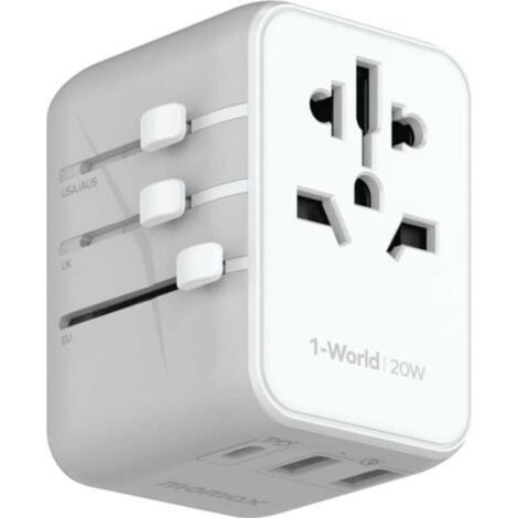 Universal-Reiseadapter, 20-W-PD-Universalsteckeradapter mit Universaladapter für Reisen von Frankreich in die USA, nach Großbritannien, Deutschland, Australien, China und Japan