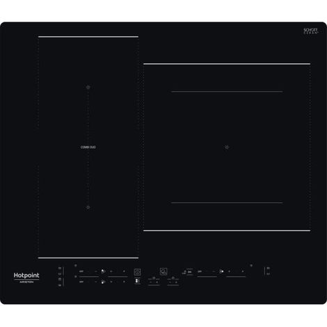 Table de cuisson induction - HOTPOINT - 3 zones - HB2760BNE - L 59 x P 51 cm - 7200W total - Noir (1/5)