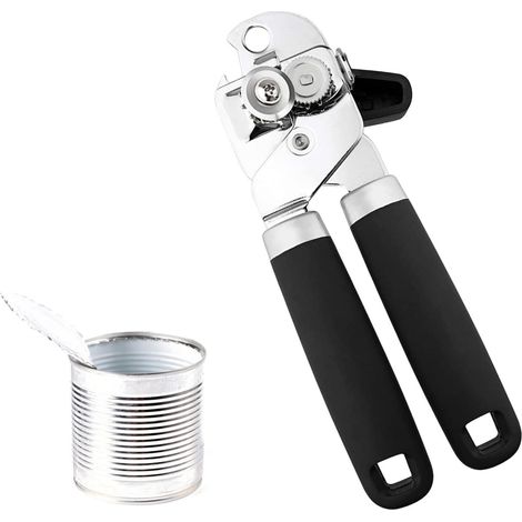 Apriscatole - Apriscatole professionale - Apribottiglie portatile - Apriscatole multifunzionale - Apertura facile e sicura - Taglio sicuro per birre, lattine e bottiglie - Particolarmente adatto per a (1/5)