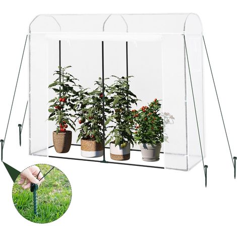 WOLTU Puertas Enrollables de Cubierta de PE para Invernadero de Jardín, 200x68x170cm, Blanco (1/5)