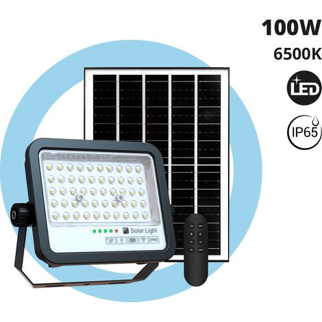 Proyector Solar Con Panel Y Mando A Distancia - 100W -