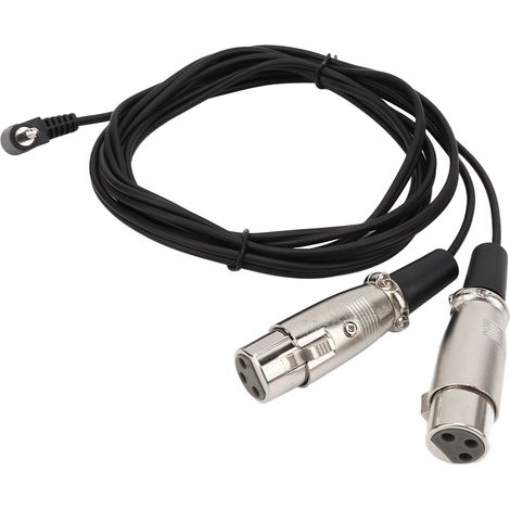 Câble répartiteur en Y double XLR femelle vers jack 3,5 mm coudé, haute vitesse de transmission, pour microphones et caméras, 0,3 mètre / 1 pied (1/5)
