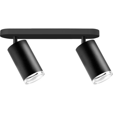 Applique/plafonnier 2 spots noir GU10 IP44 TURYN Polux (1/4)