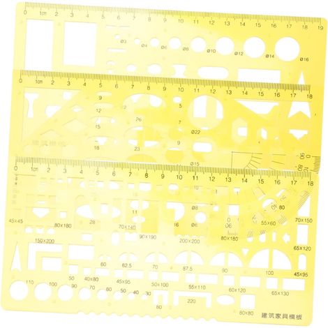 de règle en plastique jaune pour dessin architectural bords (1/5)