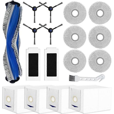 Ersatzteile für Ecovacs Deebot T30 Pro OMNI / T30 OMNI Staubsauger: Hauptseitenbürste, HEPA-Filter, Reinigungstücher und Staubbeutel. (1/5)