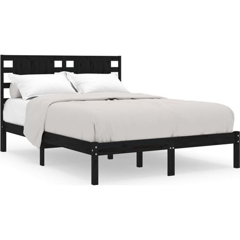 Maison Exclusive - Massivholzbett Schwarz Kiefer 200x200 cm