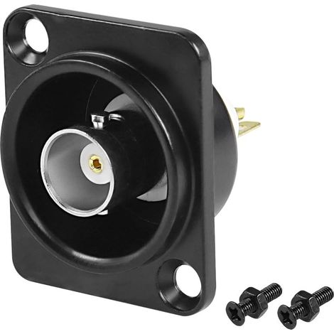 Adaptateur de connecteur BNC pour montage sur panneau BNC femelle à souder HD SDI Vidéo coaxiale RF Socket, coupleur BNC Connecteur de cadre pour caméra de sécurité vidéo (1/5)