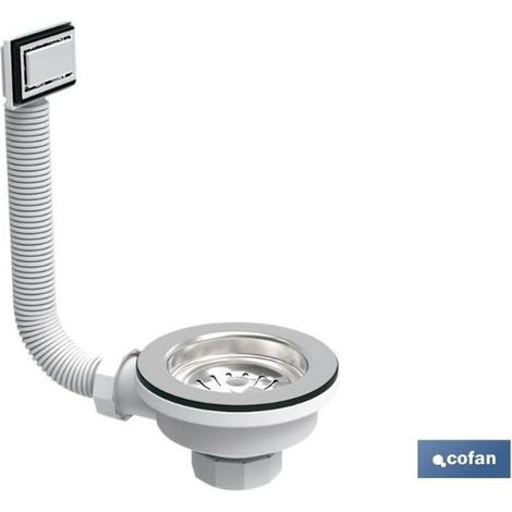 Válvula de fregadero 1½"x115 con cesta rejilla y rebosadero COFAN 65003008 (1/8)