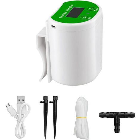 Sistema di irrigazione automatico Dispositivo di irrigazione temporizzato Kit di irrigazione a goccia per giardino e patio per piante in vaso Irrigazione per le vacanze (per 2 piante in vaso) (1/4)