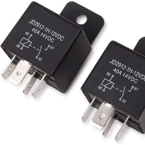 JD2912 40A 12V Relais, 4 oder 5 Pins, für Auto oder Motorrad, 2er-Pack. JD2912/12V, 4 Pins, 2er-Pack, 40A. (1/5)