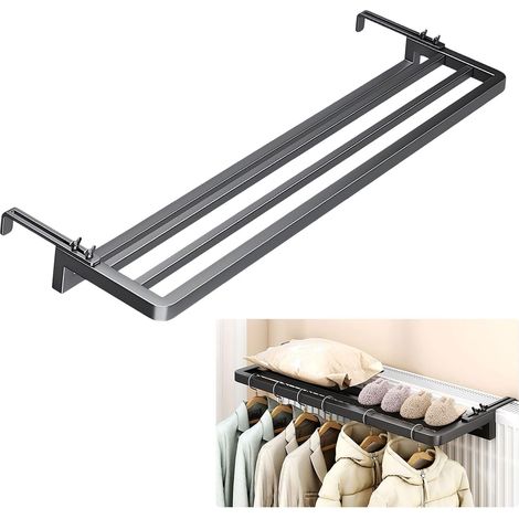 Kindfiber OÜ-Séchoir à linge pour radiateur, à 3 barres, pour montage mural, avec bras télescopiques réglables, barre de suspension pour radiateurs(40 x 25 cm) (1/5)