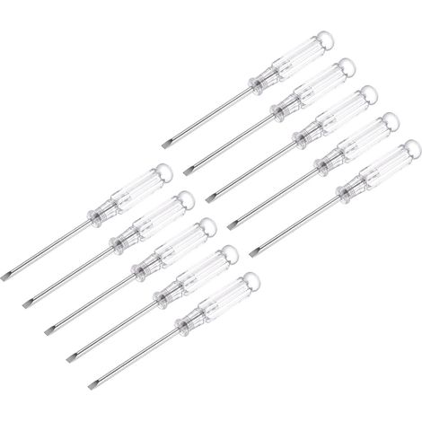 10 pièces. Mini Schlitz Schraubendreher, 3,0mm Flachkopf mit durchsichtigem Griff for Kleingeräte (1/4)