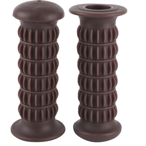 Poignées universelles antidérapantes en caoutchouc anti-vibrations pour guidon de moto de 25 à 28 mm, marron foncé (1/5)