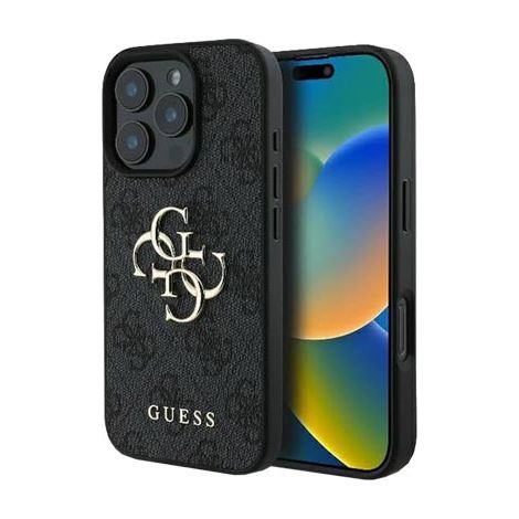 GUESS Hard Cover 4G Big Metal Logo Grey, für Apple iPhone 16 Pro, GUHCP16L4GMGGR