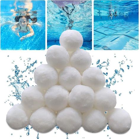 900 g de billes filtrantes pour piscine, remplacent 32 kg de sable filtrant, média filtrant en fibres pour piscines, billes filtrantes pour systèmes de filtration (1/5)