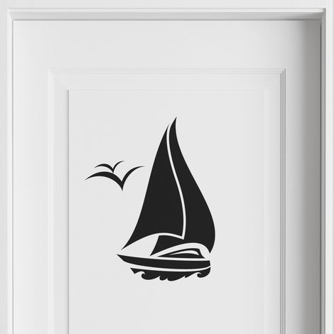 Sticker Mural - Voilier - 7x9 cm - Noir (1/3)