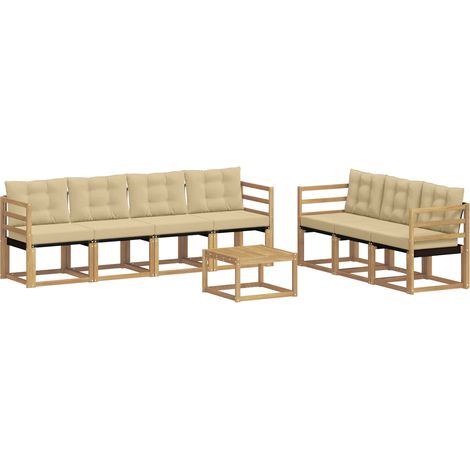 Outdoor Sofa Set with Cushion 8 pcs White and Beige vidaXL (1/5)