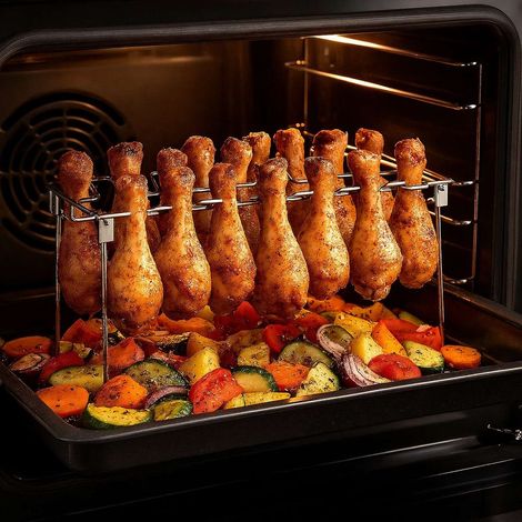 Support pour cuisses de poulet pour barbecue et four lot de 2 (1/5)