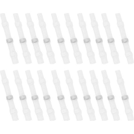 50 PCS Soudure Joint Fil Connecteurs Étanche Isolé Bornes De Fil Électrique Thermorétractable Épissure Butt pour Fil À Sertir Joint (Blanc) (Blanc) (1/5)