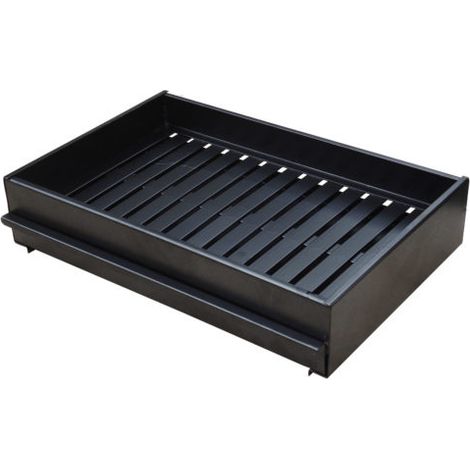 Support métallique avec tiroir ramasse-cendres pour barbecue – Rack en acier 55x35x11 cm – Pour bois et charbon – Résistant aux intempéries – Movelar