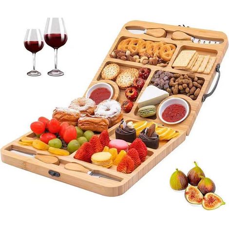 Ensemble plateau à charcuterie et fromage Dazhu : une idée cadeau idéale pour une pendaison de crémaillère, un mariage, une fête prénuptiale ou un anniversaire (pour femme).