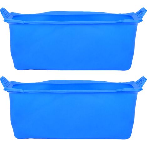 Lot de 2 bacs à graisse réutilisables en silicone, accessoires pour barbecue, compatibles lave-vaisselle, faciles à nettoyer (bleus). (1/5)