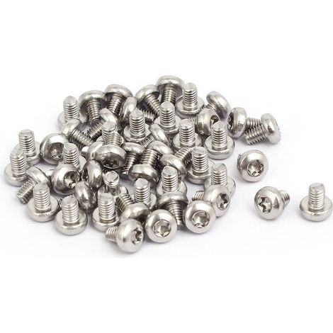 M3x4mm Vis à tête ronde Torx acier inox 304 T10 Drive 50pc (1/3)