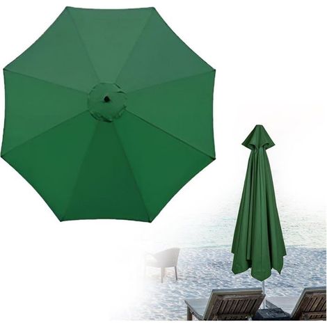 Housse de rechange parasol - MICH - 3 m - 8 baleines - Imperméable - Anti-UV - Polyester - Poches renforcées (1/5)