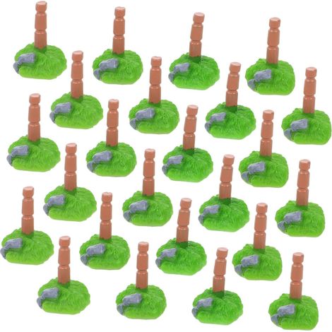 24pièces Mini Ferme Décoration Barrière pour Animaux Bois Accessoires De Ferme Miniature pour Maison De Poupée Clôture De Jardin Miniature (1/5)