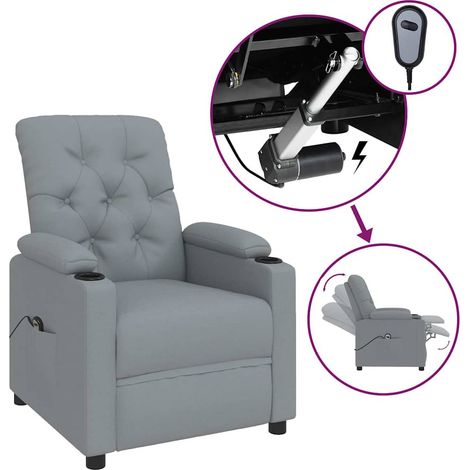 Maison Exclusive - Relaxsessel Elektrisch Hellgrau Stoff (1/5)